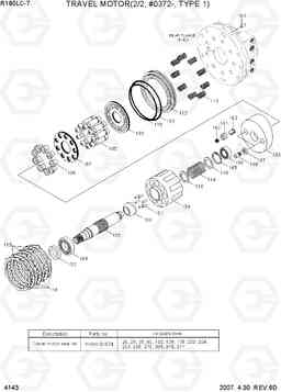 4143 TRAVEL MOTOR(2/2, #0372-, TYPE 1) R180LC-7, Hyundai