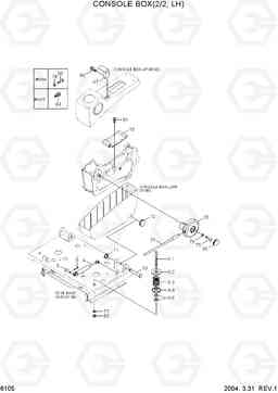 6105 CONSOLE BOX(2/2, LH) R180LC-7, Hyundai