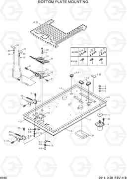 6160 BOTTOM PLATE MOUNTING R180LC-7, Hyundai