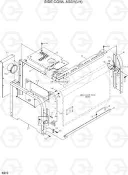 6210 SIDE COWL ASSY(LH) R180LC-7, Hyundai