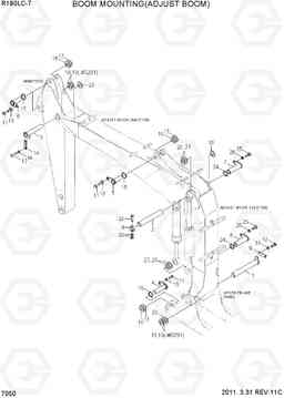 7050 BOOM MOUNTING(ADJUST BOOM) R180LC-7, Hyundai