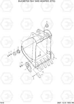 7310 BUCKET(0.76M3 SAE HEAPED, STD) R180LC-7, Hyundai