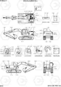 8101 DECALS(#0519-) R180LC-7, Hyundai