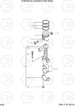 9100 PISTON & CONNECTING ROD R180LC-7, Hyundai