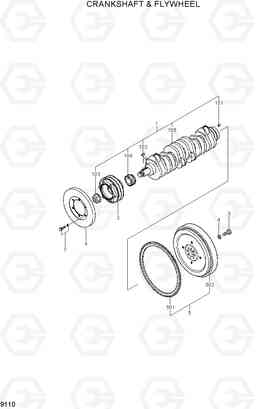 9110 CRANKSHAFT & FLYWHEEL R180LC-7, Hyundai