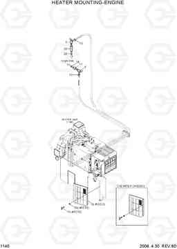 1140 HEATER MOUNTING-ENGINE R180LC-7A, Hyundai