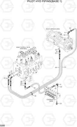 3250 PILOT HYD PIPING(BASE 1) R180LC-7A, Hyundai