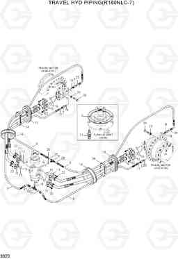 3320 TRAVEL HYD PIPING(R180NLC-7A) R180LC-7A, Hyundai