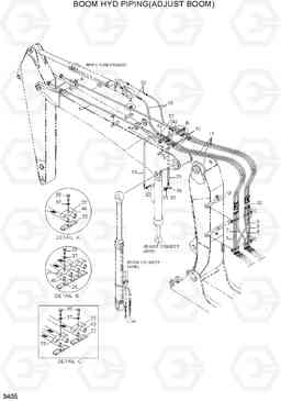 3405 BOOM HYD PIPING(ADJUST BOOM) R180LC-7A, Hyundai