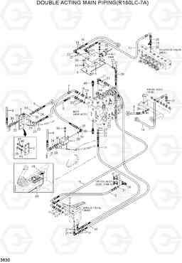 3630 DOUBLE ACTING MAIN PIPING(R180LC-7A) R180LC-7A, Hyundai