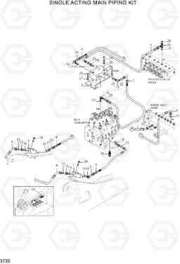 3720 SINGLE ACTING MAIN PIPING KIT R180LC-7A, Hyundai