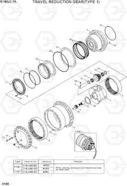 4160 TRAVEL REDUCTION GEAR(TYPE 1) R180LC-7A, Hyundai