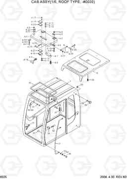 6025 CAB ASSY(1/6, ROOF TYPE, -#0030) R180LC-7A, Hyundai