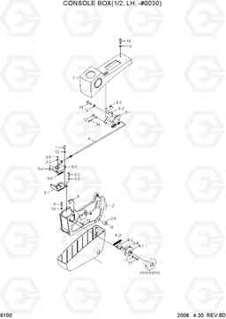 6100 CONSOLE BOX(1/2, LH, -#0030) R180LC-7A, Hyundai