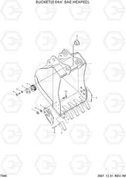 7340 BUCKET(0.64M3 SAE HEAPED) R180LC-7A, Hyundai