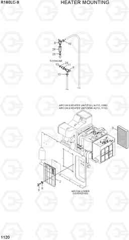 1120 HEATER MOUNTING R180LC-9, Hyundai