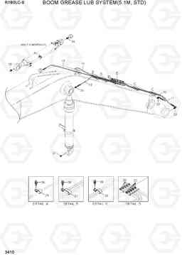 3410 BOOM GREASE LUB SYSTEM(5.1M, STD) R180LC-9, Hyundai