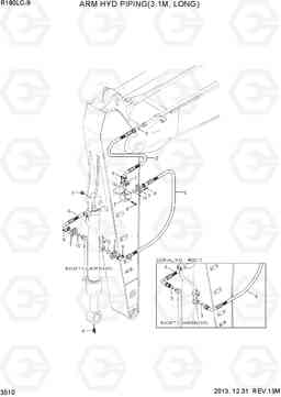 3510 ARM HYD PIPING(3.1M, LONG) R180LC-9, Hyundai