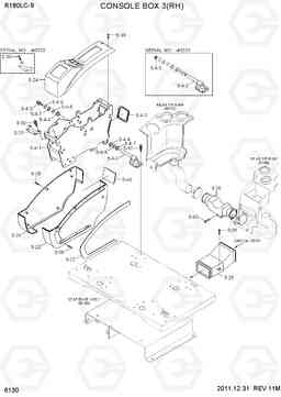 6130 CONSOLE BOX 3(RH) R180LC-9, Hyundai