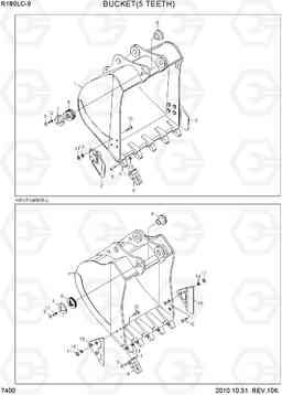 7400 BUCKET(5 TEETH) R180LC-9, Hyundai