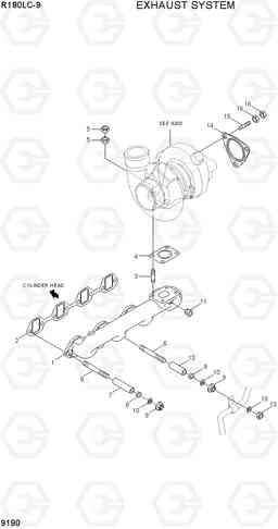 9190 EXHAUST SYSTEM R180LC-9, Hyundai