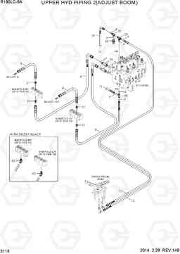 3116 UPPER HYD PIPING 2(ADJUST BOOM) R180LC-9A, Hyundai