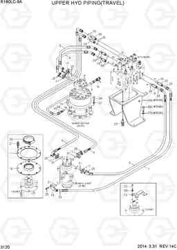 3120 UPPER HYD PIPING(TRAVEL) R180LC-9A, Hyundai