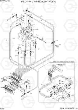 3200 PILOT HYD PIPING(CONTROL 1) R180LC-9A, Hyundai