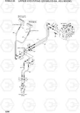 3296 UPPER HYD PIPING 2(R180LCD-9A, ADJ BOOM) R180LC-9A, Hyundai