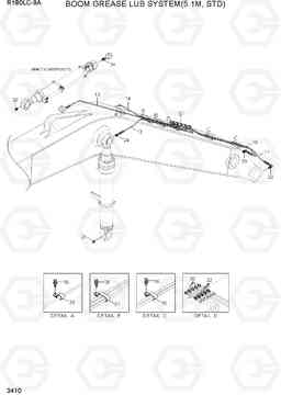 3410 BOOM GREASE LUB SYSTEM(5.1M, STD) R180LC-9A, Hyundai