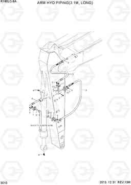 3510 ARM HYD PIPING(3.1M, LONG) R180LC-9A, Hyundai