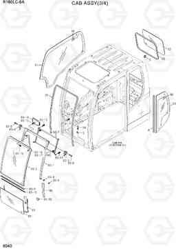 6040 CAB ASSY(3/4) R180LC-9A, Hyundai