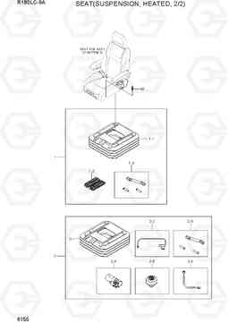 6155 SEAT(SUSPENSION, HEATED, 2/2) R180LC-9A, Hyundai