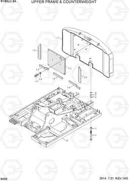 6400 UPPER FRAME & COUNTERWEIGHT R180LC-9A, Hyundai