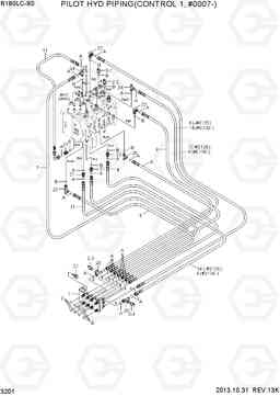 3201 PILOT HYD PIPING(CONTROL 1, #0007-) R180LC-9S, Hyundai