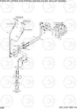 3296 UPPER HYD PIPING 2(R180LCD-9S, ADJ BOOM) R180LC-9S, Hyundai