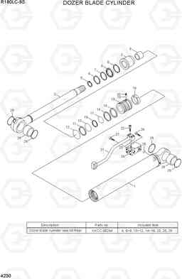 4230 DOZER BLADE CYLINDER R180LC-9S, Hyundai