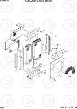 1050 RADIATOR ASSY(-#0003) R180W-9A, Hyundai