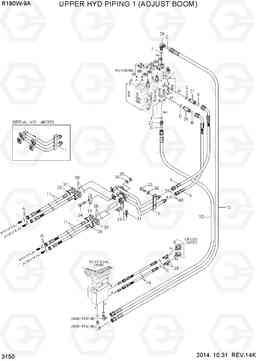 3150 UPPER HYD PIPING 1 (ADJUST BOOM) R180W-9A, Hyundai