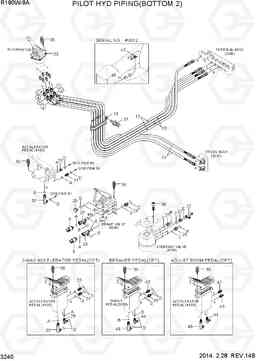 3240 PILOT HYD PIPING(BOTTOM 2) R180W-9A, Hyundai