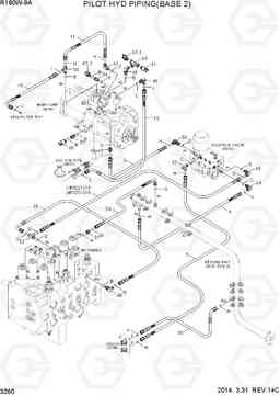 3260 PILOT HYD PIPING(BASE 2) R180W-9A, Hyundai