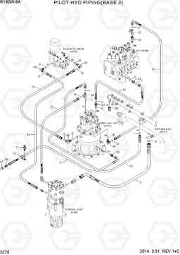 3270 PILOT HYD PIPING(BASE 3) R180W-9A, Hyundai