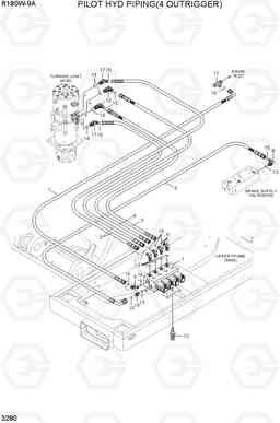 3280 PILOT HYD PIPING(4 OUTRIGGER) R180W-9A, Hyundai