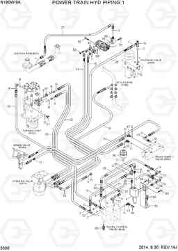 3300 POWER TRAIN HYD PIPING 1 R180W-9A, Hyundai