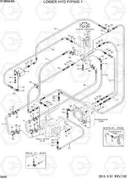 3400 LOWER HYD PIPING 1 R180W-9A, Hyundai