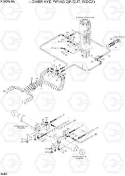 3445 LOWER HYD PIPING 2(F/OUT, R/DOZ) R180W-9A, Hyundai