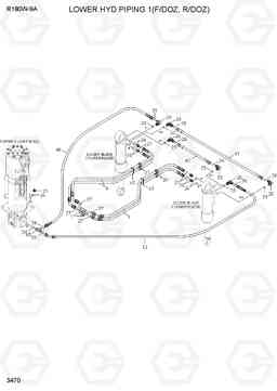 3470 LOWER HYD PIPING 1(F/DOZ, R/DOZ) R180W-9A, Hyundai