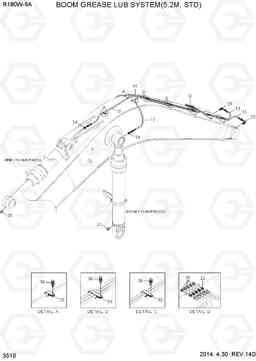 3510 BOOM GREASE LUB SYSTEM(5.2M, STD) R180W-9A, Hyundai