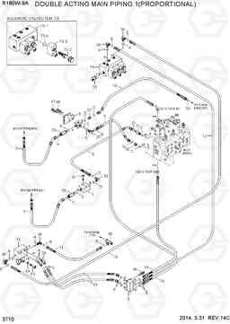 3710 DOUBLE ACTING MAIN PIPING1(PROPORTIONAL) R180W-9A, Hyundai