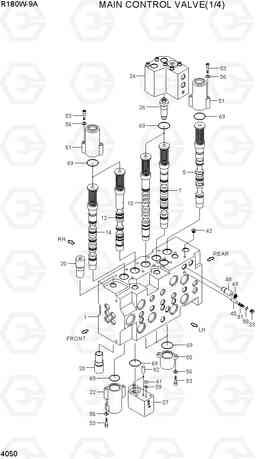 4050 MAIN CONTROL VALVE(1/4) R180W-9A, Hyundai